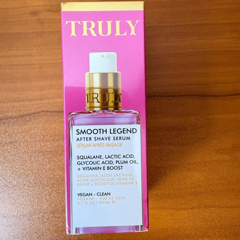 Truly Beauty Smooth Legend After Shave Serum 3.1oz Squalane Lactic Acid Vegan